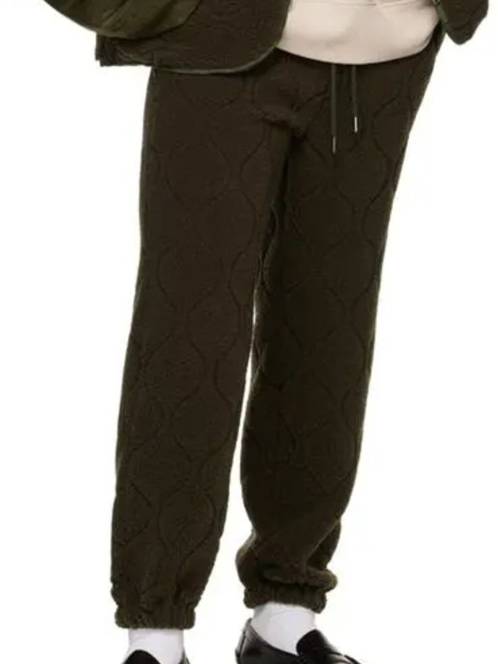 The Frankie Shop Savino Quilted Faux Shearling Gaby Sweatpants Dark Olive Size M